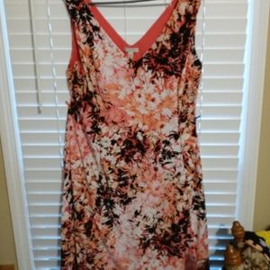 Womens Plus Size Dress 22W Coral black floral